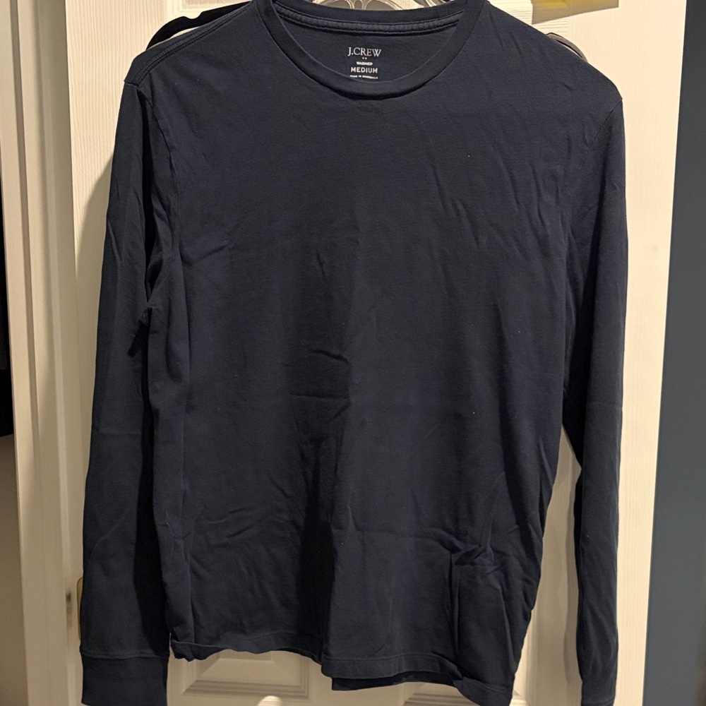 J. Crew Men's Dark Blue Long Sleeve Tee